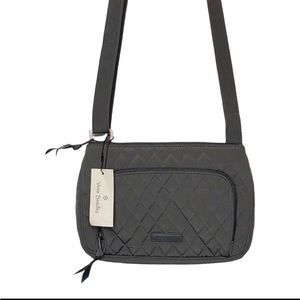 Vera Bradley RFID Little Hipster in Carbon Gray with Coordinating Wallet